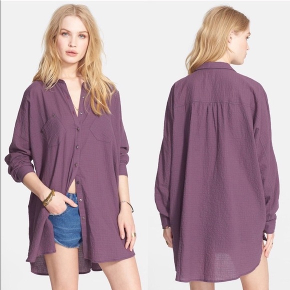 Free People oversized button Shirt - Picture 2 of 8
